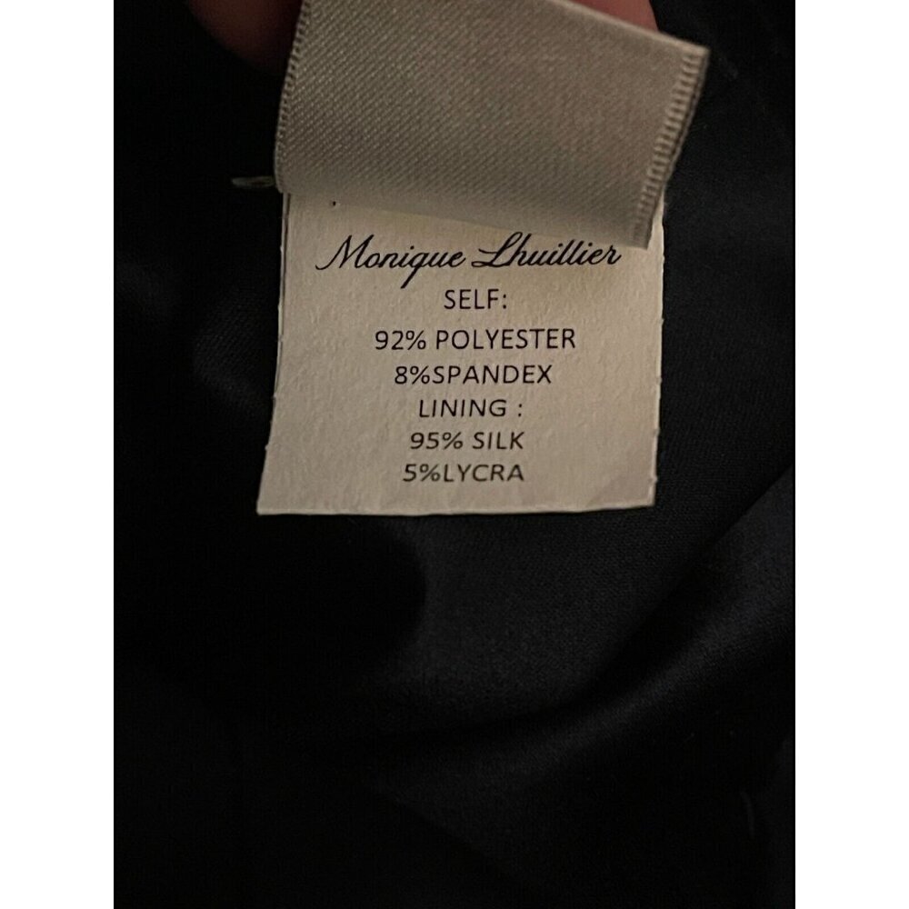 $4295 Monique Lhuillier 14 Plunging Crystal embellished Velour Gown elegant - Picture 13 of 14